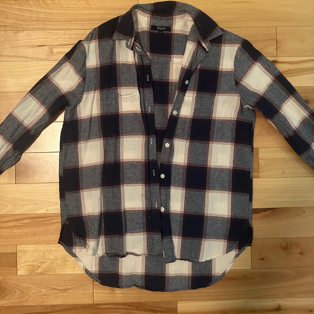 Madewell flannel oversize boy shirt button down size xs